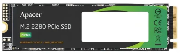 Твёрдотельный накопитель 0256,0 Gb SSD Apacer AS2280Q4L (AP256GAS2280Q4L-1), Gen 4, R3300/W1300 Mb/s