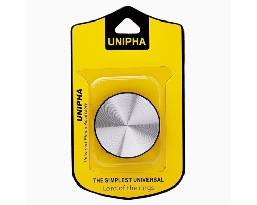 Попсокет универсальный UNIPHA (D 40mm) белый - серебро (179669)