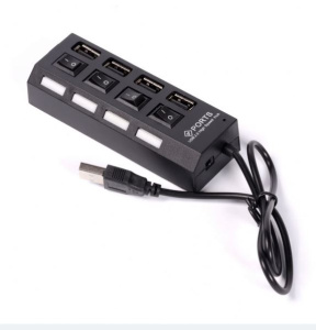 Концентратор USB 2.0 , 4 ports, Smartbuy, Черный SBHA-7204-B