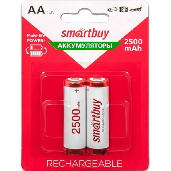Аккумулятор Smartbuy AA/2B 2500mAh (SBBR-2A02B), 2 шт.