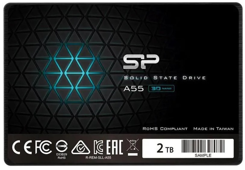 Твёрдотельный накопитель 2000,0 Gb SSD Silicon Power Ace A55 (SP002TBSS3A55S25), 500/450 МБ/с