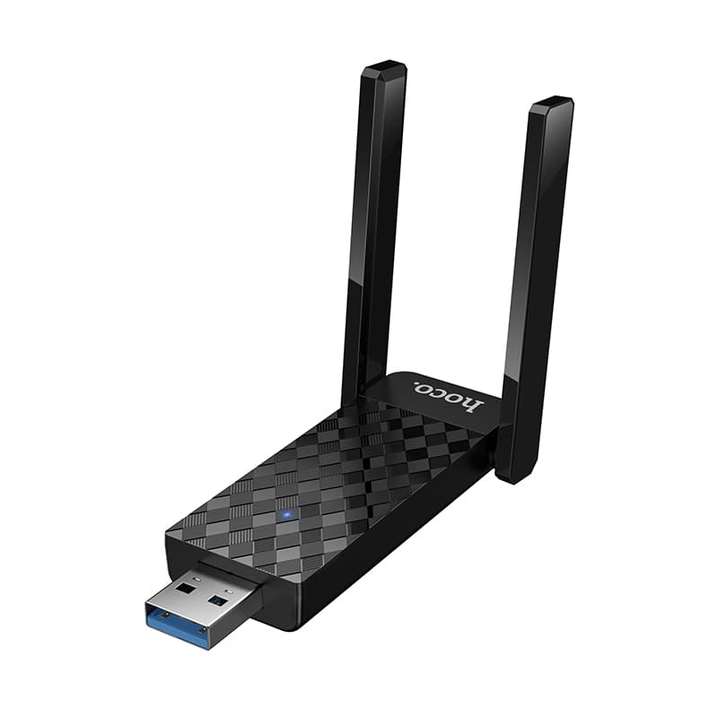 Беспроводной адаптер HOCO, HI34, WiFi6 USB, ABS, 2,4G - 286Mbps; 5G - 600Mbps, цвет: чёрный