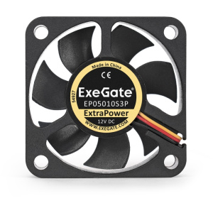 Вентилятор 50x50x10 мм, ExeGate EP05010S3P Sleeve bearing (подшипник скольжения), 3pin, 5000RPM, 25dBA