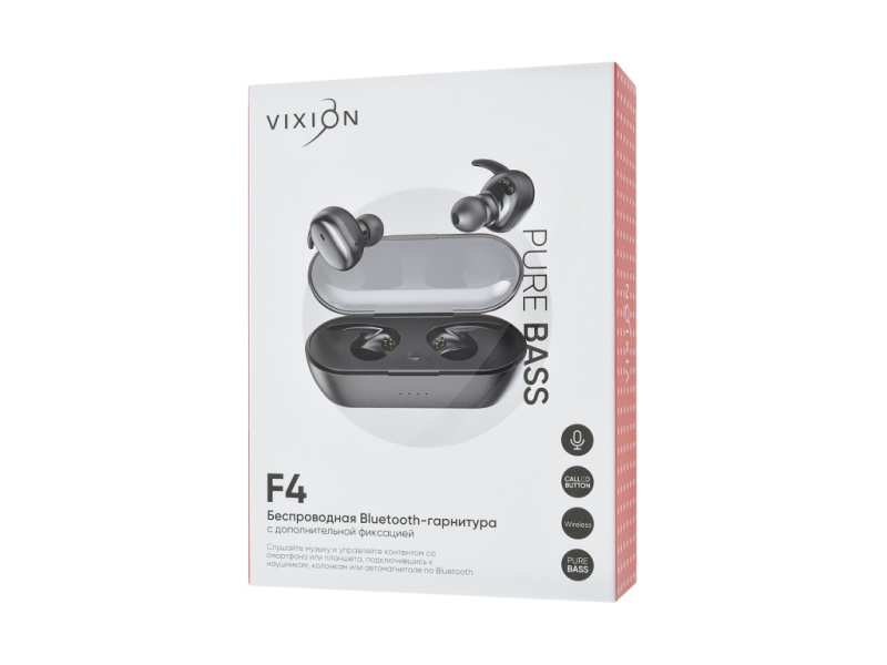 Гарнитура BLUETOOTH VIXION F4 черный (GS-00008837) (28*)