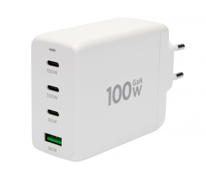 СЗУ Cablexpert MP3A-PC-66, 100Вт GaN, 5A, QC5.0/PD, 3xType-C, 1xUSB, белый