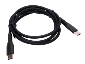 USB кабель Type-C - Type-C 1.0м Cablexpert (CC-USB2S-CMCM-1M-BK), 3А, 65Вт, PD/QC3.0, силиконовый, 24 AWG, медь, 1м, черный