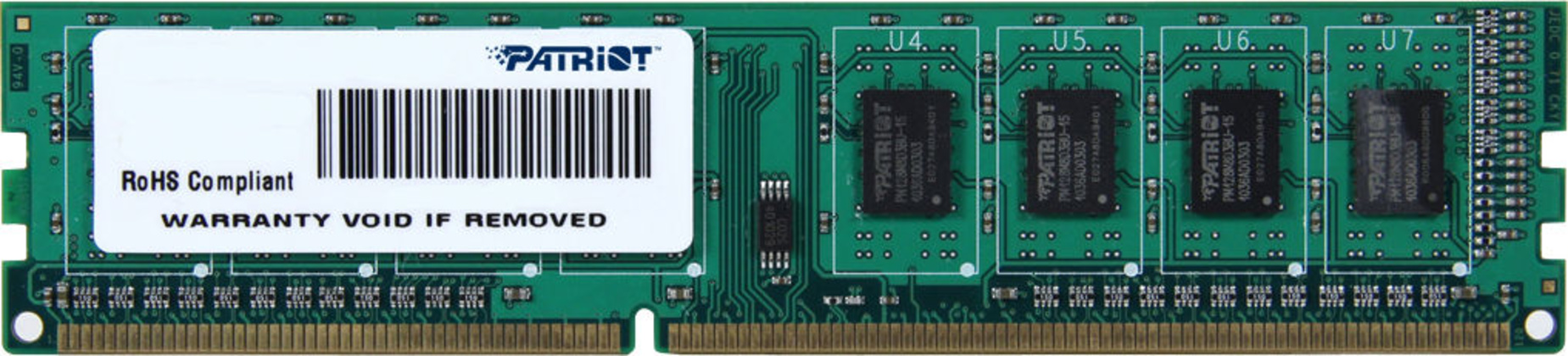 Оперативная память DIMM  4096Mb  PC3-12800(1600Mhz) Patriot (PSD34G1600L81) 1.35V