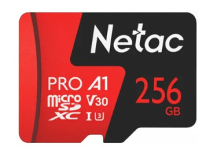 Носитель информации Transflash(MicroSDXC) 256Gb Netac P500 Extreme Pro (NT02P500PRO-256G-R) V30/A1/C10 up to 100MB/s+адаптер