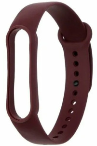 Силиконовый ремешок для Xiaomi Mi Band 5/6/7 (темно-коричневый)*