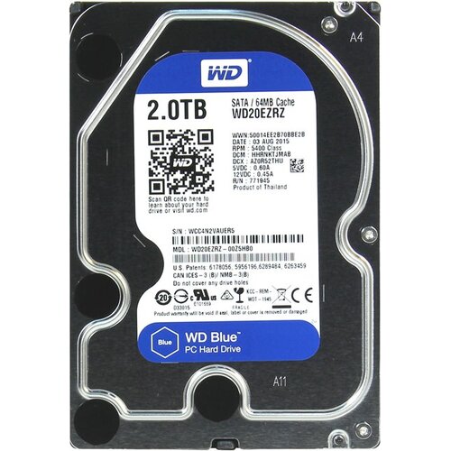 Жёсткий диск 2000,0 Gb HDD Western Digital (WD20EZAZ) Blue