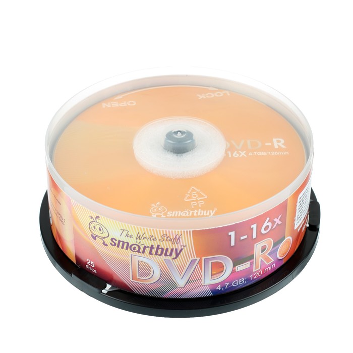 Диск Smartbuy DVD-R 4,7GB 16x CB-25шт