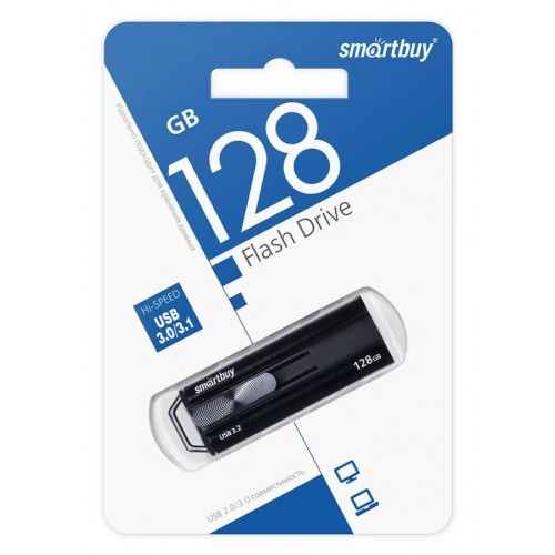 Носитель информации 128Gb, USB3.0/3.1 Smartbuy IRON2 Black (SB128GBIR2K)