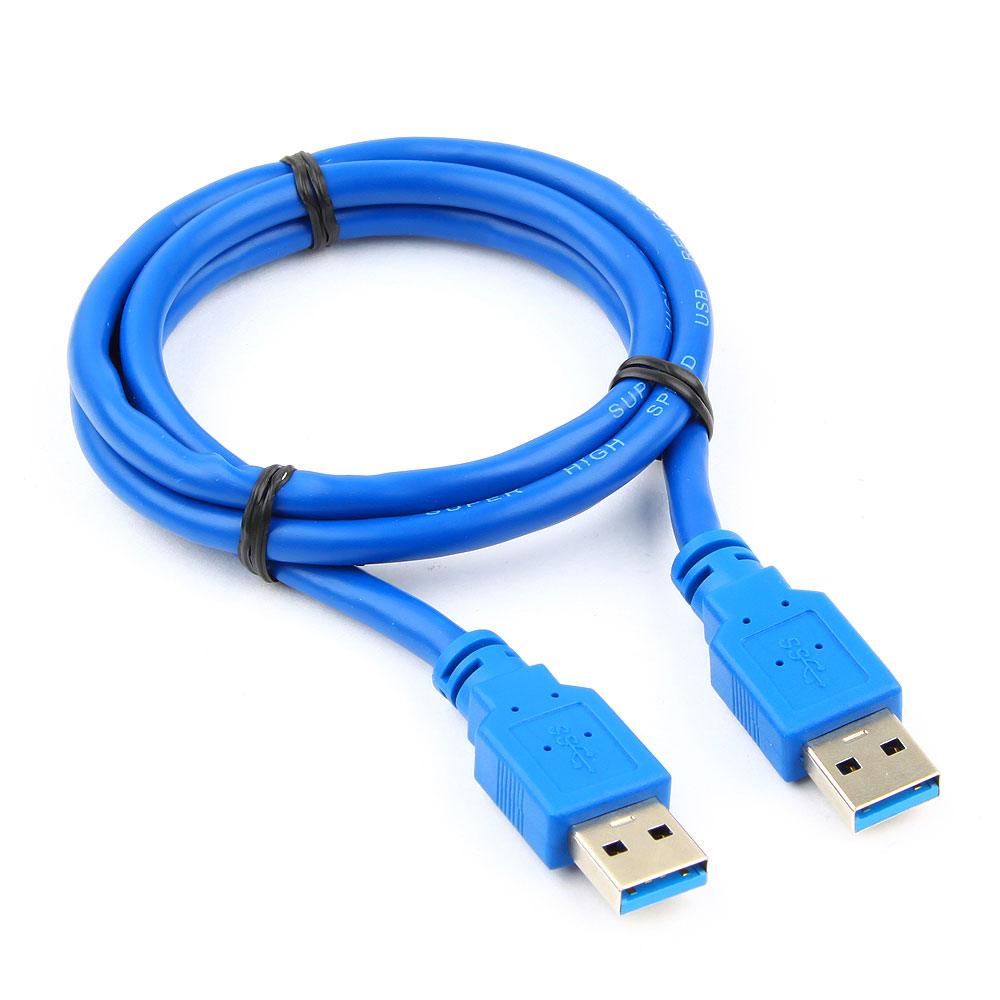 Кабель USB 3.0 Pro Cablexpert CCP-USB3-AMAM-1M, AM/AM, 1м, экран, синий, пакет ПАПА - ПАПА