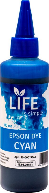 Чернила LIFE\FUMIKO для Epson 100 мл водорастворимые Cyan