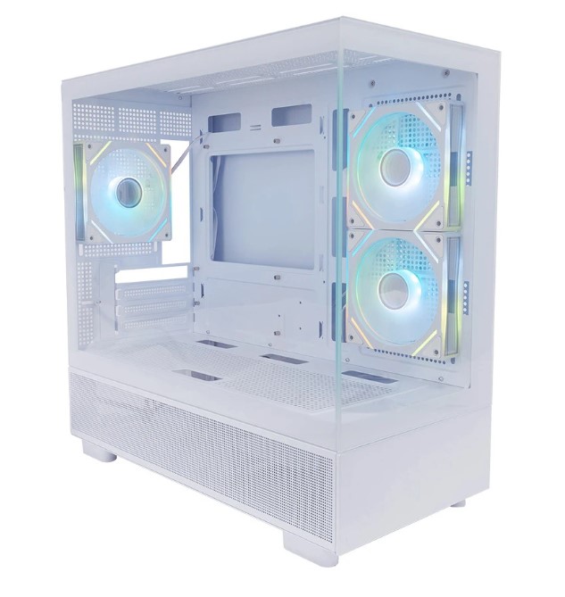 Корпус 1STPLAYER Miku Mi5 ARGB White (Mi5-WH-2FC7R-W-1FC7-W),  mATX, 3x120mm, ARGB fans