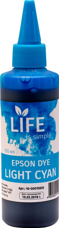 Чернила LIFE\FUMIKO для Epson 100 мл водорастворимые Light Cyan