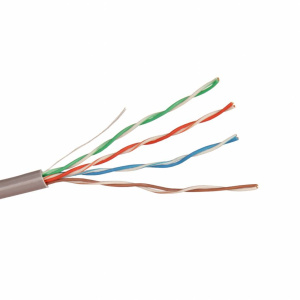 Кабель витая пара ExeGate UTP4-C5e-CCA-S26-IN-PVC-GY-100 UTP 4 пары кат.5e CCA, 26AWG, бухта 100м, серый, PVC