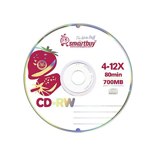 Диск Smartbuy CD-RW 80min 4-12x 1 диск без упаковки