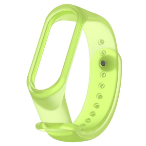 Ремешок прозрачный силиконовый Zibelino для Mi Band 5 зелёный