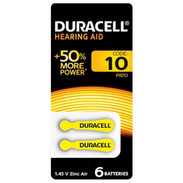 Элемент питания DURACELL ZA10 6BL (для слуховых аппаратов) 1ШТ