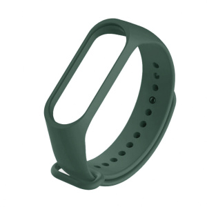 Силиконовый ремешок для Xiaomi Mi Band 5/6/7 (темно-зеленый)*