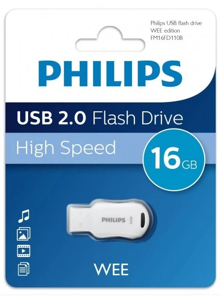 Носитель информации 16Gb, USB2.0 PHILIPS WEE 2.0 (FM16FD110B/97)