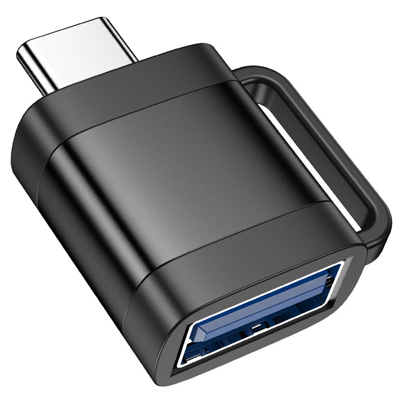 Переходник Type-C(m) - USB(f) HOCO UA31C, 5V/2A, OTG, цвет: чёрный