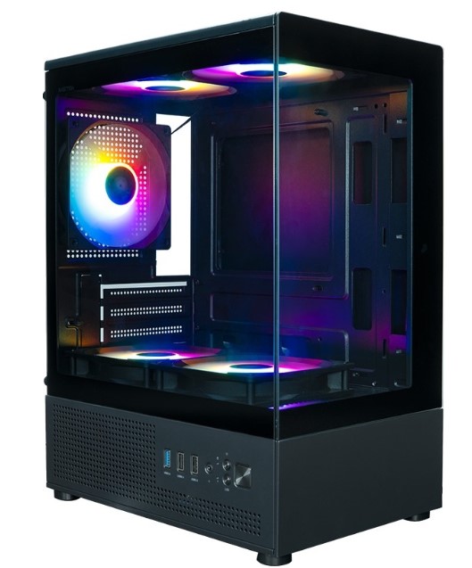 Корпус XASTRA Q300M 5FRGB Black (mATX, 5x120mm FRGB FC fans) (Q300M-5FC12F)