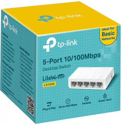 Коммутатор TP-Link LS1005, 5port 10/100Mb