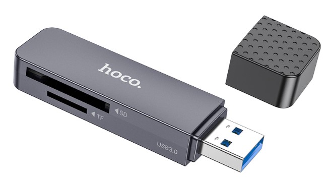 Устройство чтения/записи HOCO, Spirit, HB45, USB 3.0, ABS, TF/ SD карта, цвет: чёрный