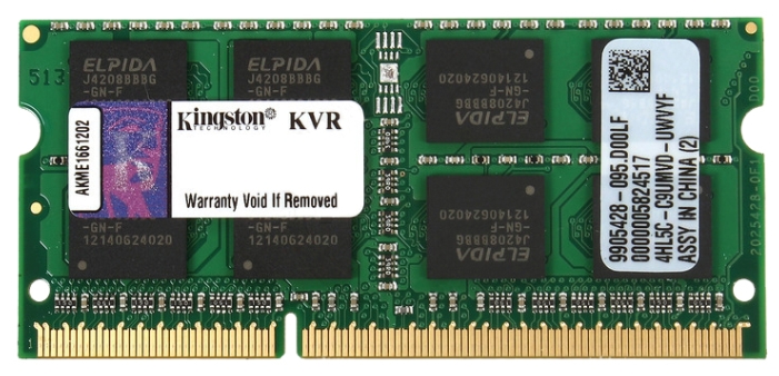 Память для ноутбука SO-DIMM DDR-III 8192Mb PC3-12800(1600Mhz) Kingston [KVR16S11/8] 1,5
