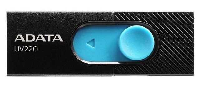 Носитель информации 32Gb, USB2.0 A-DATA UV220 (AUV220-32G-RBKBL) черный/голубой