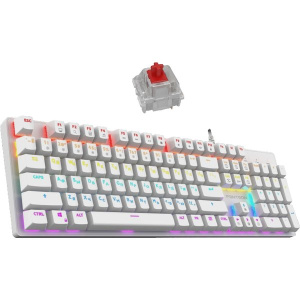 Клавиатура механическая Jet.A Panteon T14 RS HS (LED,OUTEMU Red,104 кл.,USB) белый