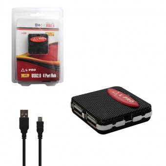Концентратор USB 2.0 ,  L-PRO 1132 4USB черный
