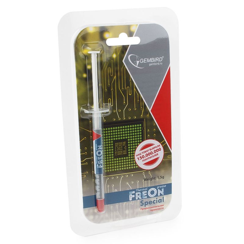 Термопаста Gembird FreOn Special GF-11-1.5 (шприц 1.5гр.), 2.5 Вт/м·К