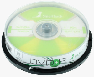 Диск DVD+R 4,7Gb SmartTrack 16x Cake Box (10 дисков)