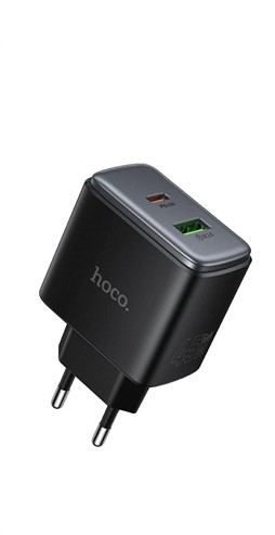 СЗУ HOCO C158A, Upgrade, 1 USB, 1 Type-C, 5V, 3.0A, 45Вт, PD/PPS/QC/FCC/AFC, цвет: черный