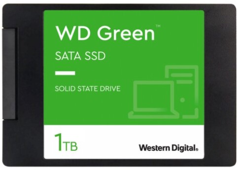 Твёрдотельный накопитель 1000,0 Gb SSD WD Green (WDS100T230A), 2.5", SATA III 