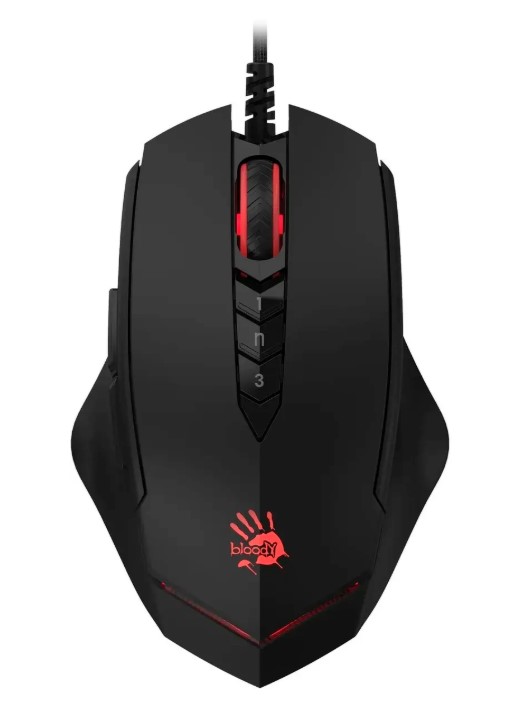 Мышь A4Tech Bloody V8 Black, 3200dpi, 7but, USB, оптическая