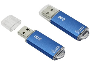 Носитель информации 8Gb, USB 2.0 Smartbuy V-Cut Blue (SB8GBVC-B)