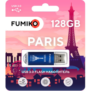 Носитель информации 128Gb, USB3.0 FUMIKO PARIS Blue