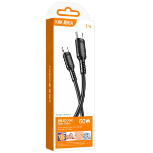 USB кабель Type-C - Type-C 1.0м KAKUSIGA KSC-984 60W силиконовый черный