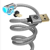 USB кабель для iPhone 8 pin 1.0м DREAM U50 Магнитный, серебро OEM (179010)