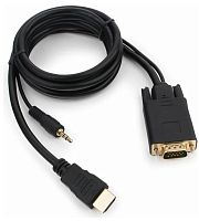 Кабель-конвертер HDMI-VGA  v1.4 1.8m Cablexpert (A-HDMI-VGA-03-6), черный, пакет