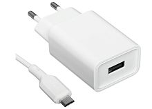 СЗУ 1 USB Borofone BA68A, Glacier, 2100mA, кабель микро USB, цвет: белый