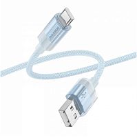 USB кабель Type-C 1.0м Borofone BU44 Sincero, 1.2м, 3,0А, цвет: синий