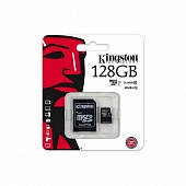   Transflash(MicroSDXC) 128Gb Kingston UHS-I 45MB/s Read Card + SD Adapter [SDC10G2/128GB]