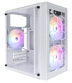  1STPLAYER FIREBASE X1 White / mATX / 3x120mm LED fans /23 X1-WH-3F1-W