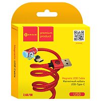 USB кабель Type-C 1.0м DREAM U50 2.4A 1M (магнитный) красный (175045)