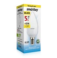 Лампа светодиодная Свеча (C37) 5Вт E14 3000K SmartBuy (C37-05-3000-E14\SBL-C37-05-30K-E14)